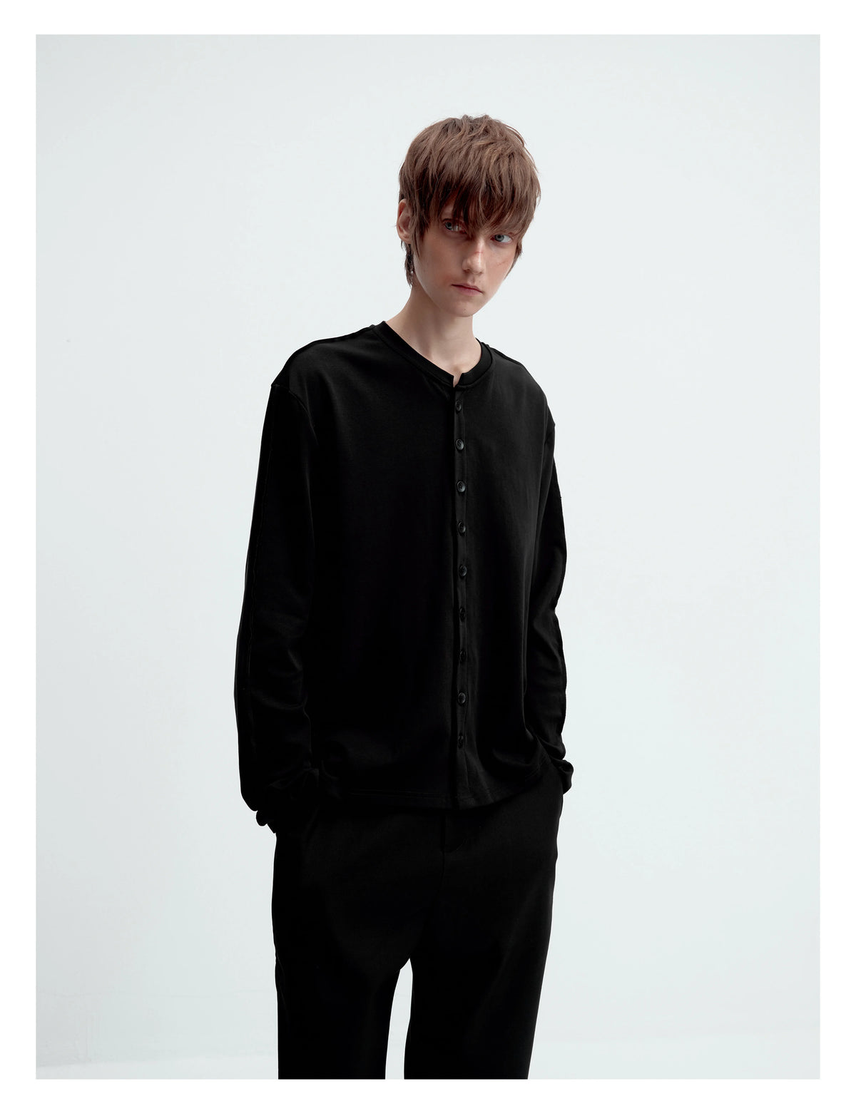 SATIN-TRIM LAYERED CARDIGAN