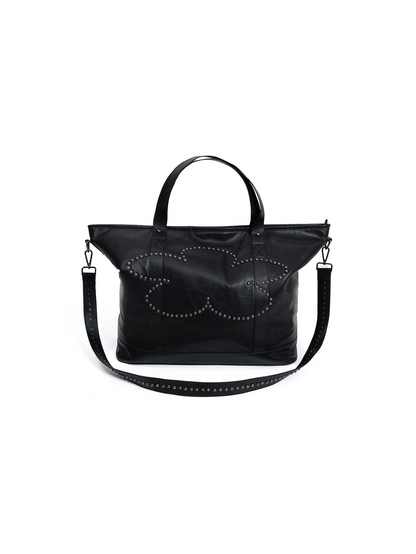 FLORAL STUDDED TOTE BAG