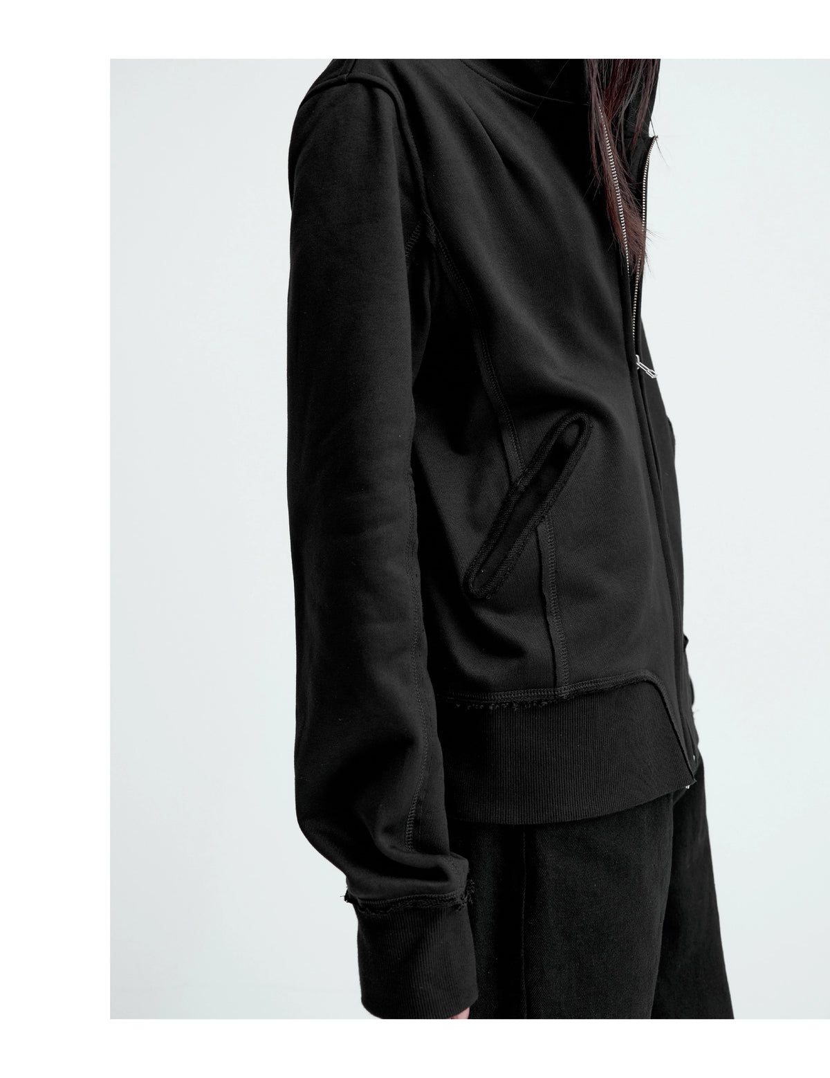 ZIPPERED SLIM-FIT HOODIE