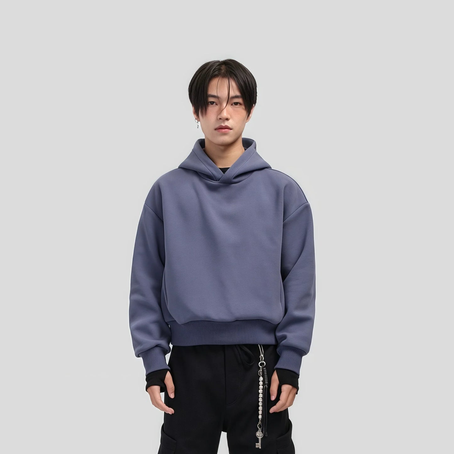 BLUE MIST BOXY HOODIE