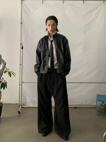 RETRO BOXY LEATHER JACKET