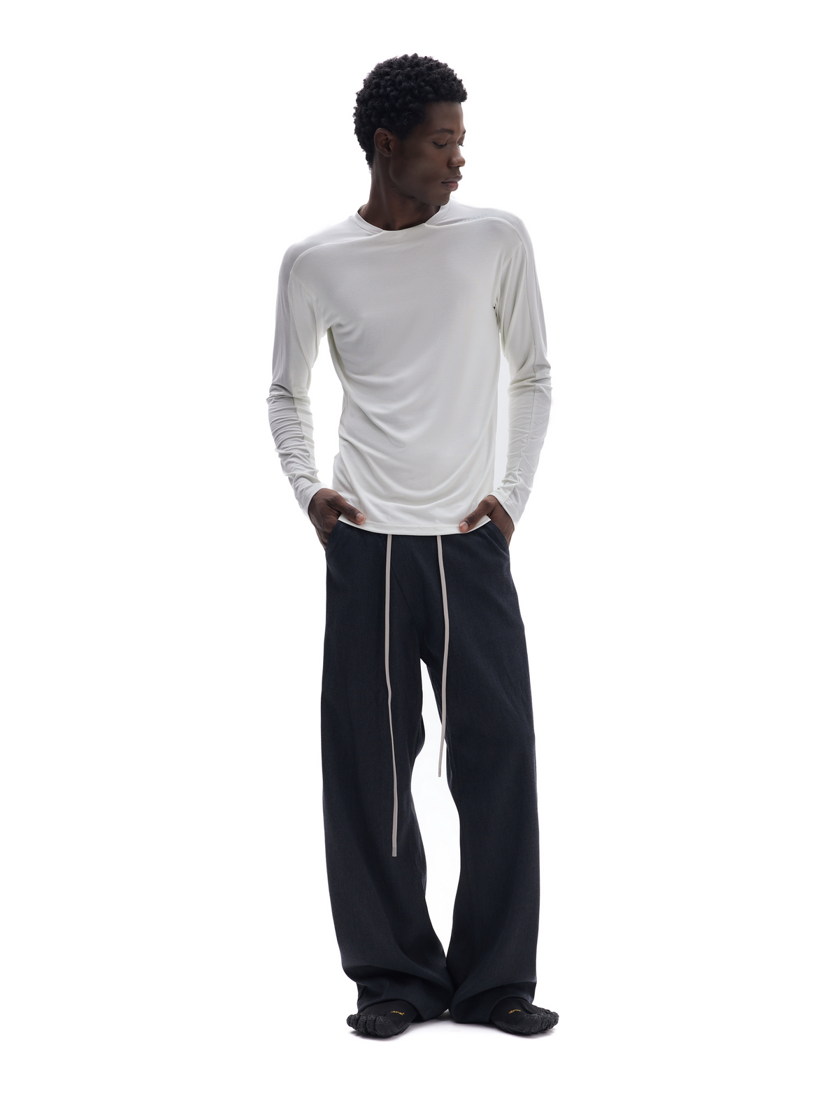 TWO-TONE TENCEL SLIM-FIT TOP
