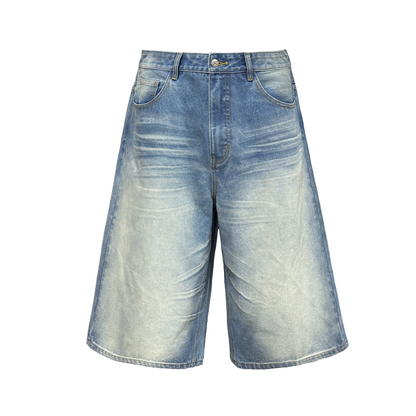 ICE BLUE PLEATED SHORTS