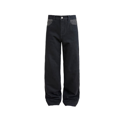 LEATHER-TRIM SLIM JEANS
