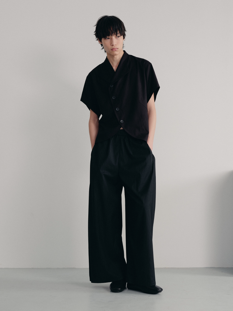 TUXEDO SHORT SHIRT WITH RAGLAN CUFFS