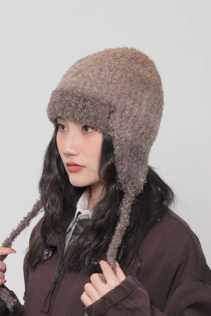 MELANGE EARFLAP KNIT CAP 11