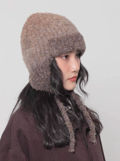 MELANGE EARFLAP KNIT CAP 3