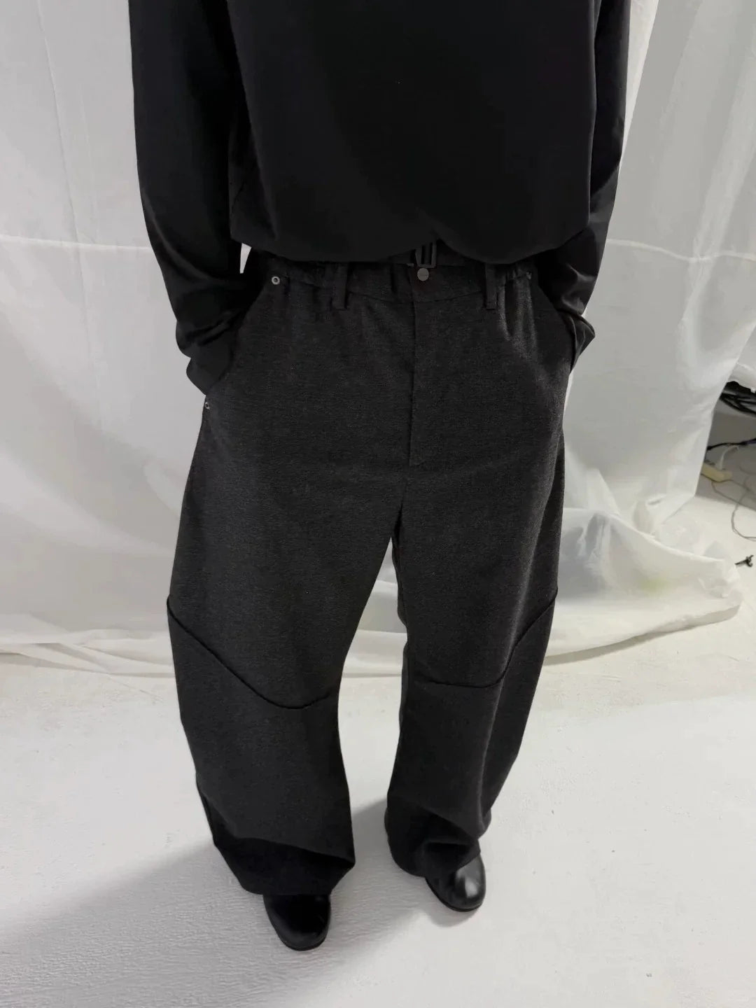 CURVED PATCHWORK LOOSE PANTS