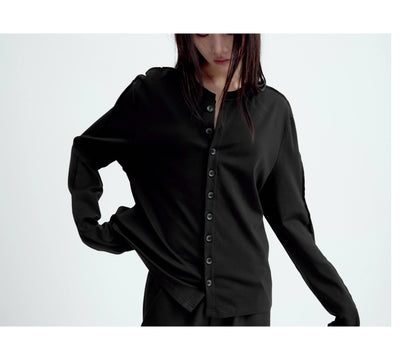 SATIN-TRIM LAYERED CARDIGAN
