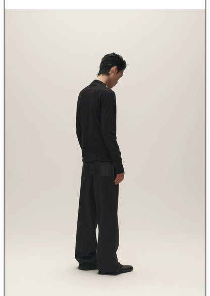 PLEATED HIGH NECK LONG SLEEVE