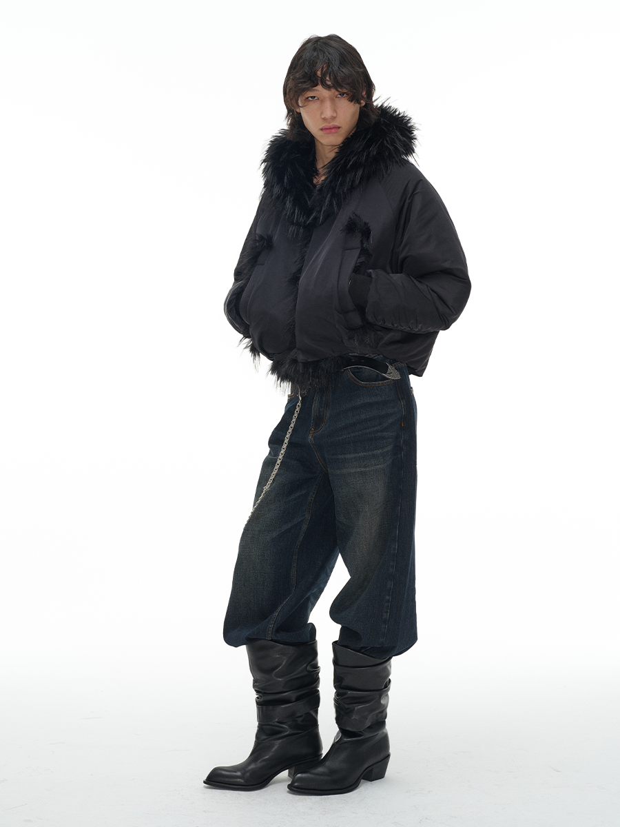 DISTRESSED COWHIDE KNIGHT BOOTS