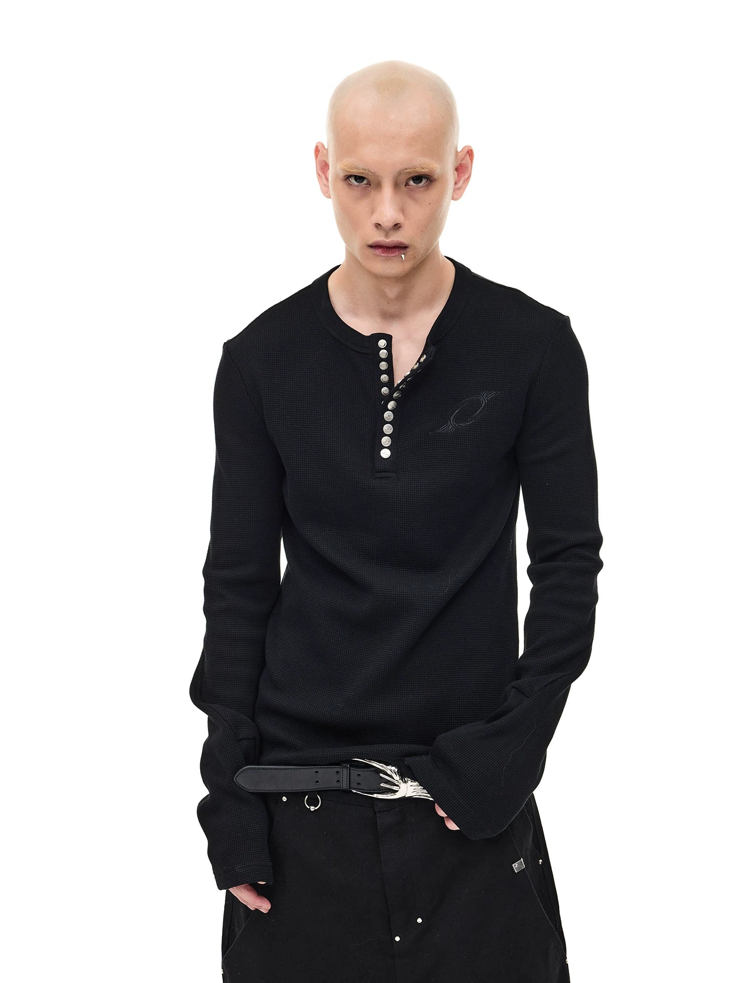 RIBBED LONG SLEEVE HENLEY