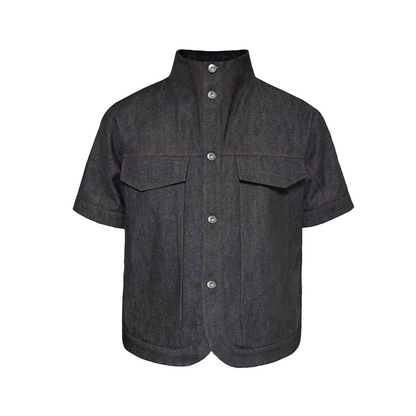 RAW DENIM SHIRT WITH SLITS