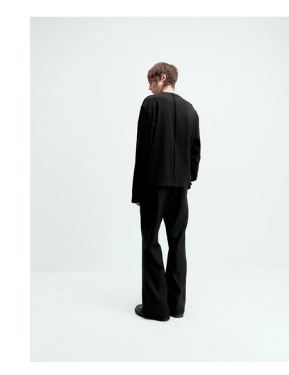 SATIN-TRIM LAYERED CARDIGAN