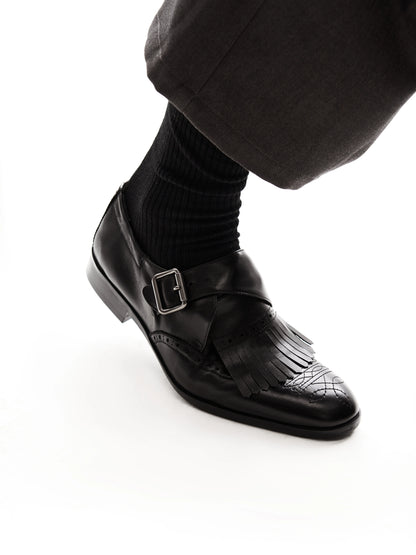 EMBROIDERED BROGUE LEATHER SHOES