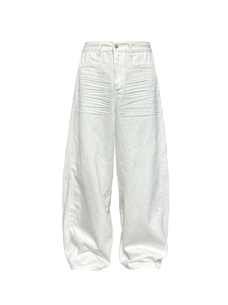 CRISP WHITE WIDE-LEG JEANS