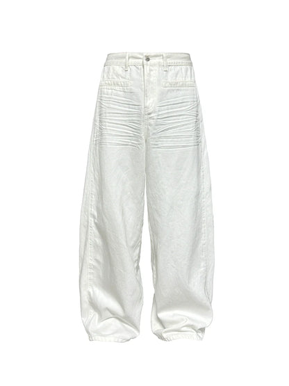 CRISP WHITE WIDE-LEG JEANS