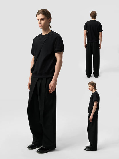 V-NECK DOUBLE LAYER T-SHIRT