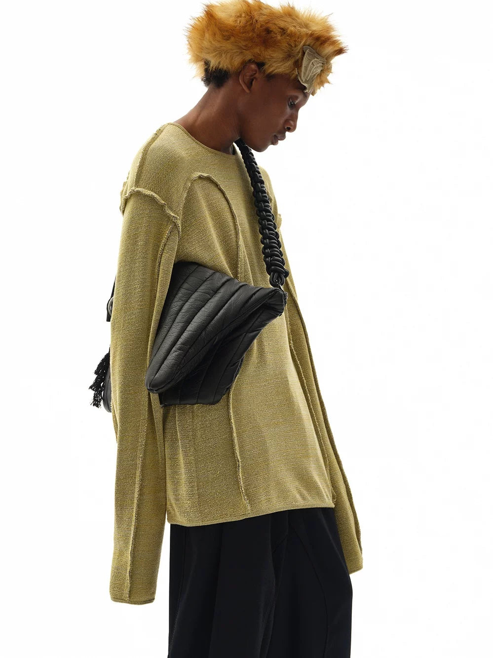 FAUX LEATHER CROSSBODY LAPTOP BAG