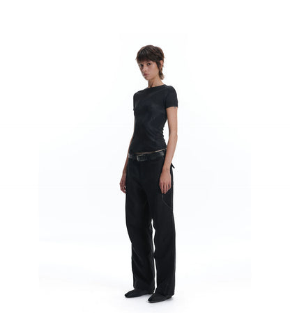 3D PATCHWORK RELAXED WORK PANTS