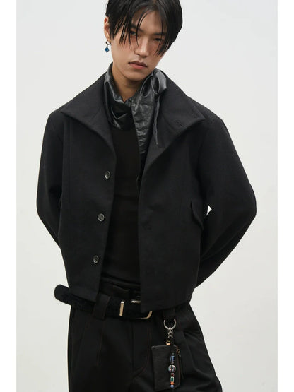 VINTAGE TWEED STAND COLLAR JACKET