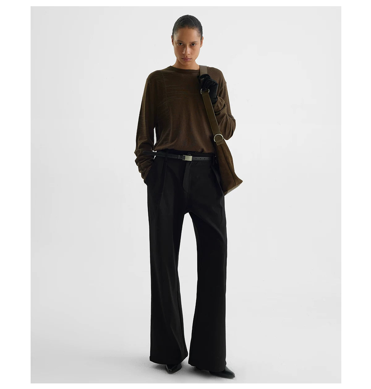 LINE JACQUARD LONG SLEEVE KNIT