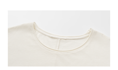 TEXTURED COTTON-LINEN SHORT-SLEEVE TOP