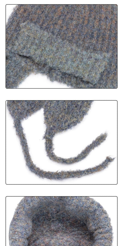 MELANGE EARFLAP KNIT CAP 7