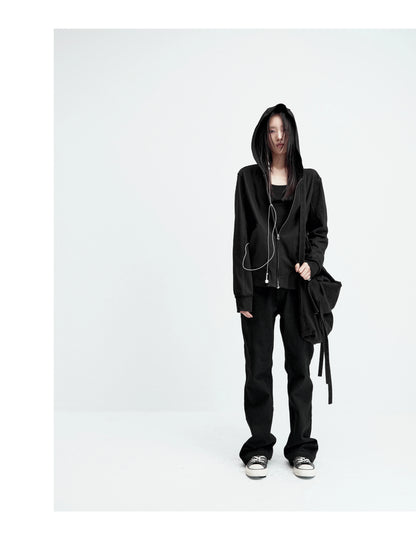 ZIPPERED SLIM-FIT HOODIE