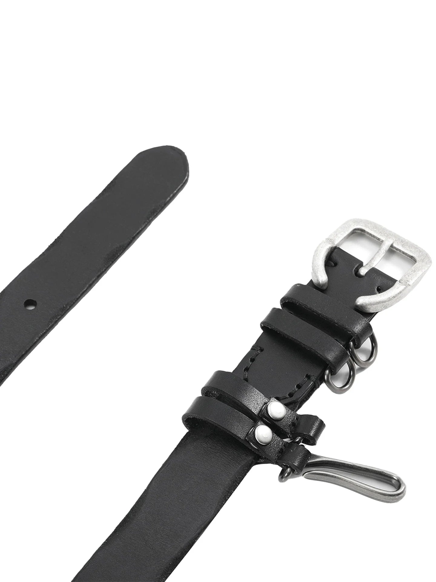 FLOCKED LEATHER BELT