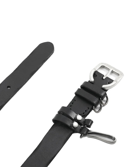 FLOCKED LEATHER BELT
