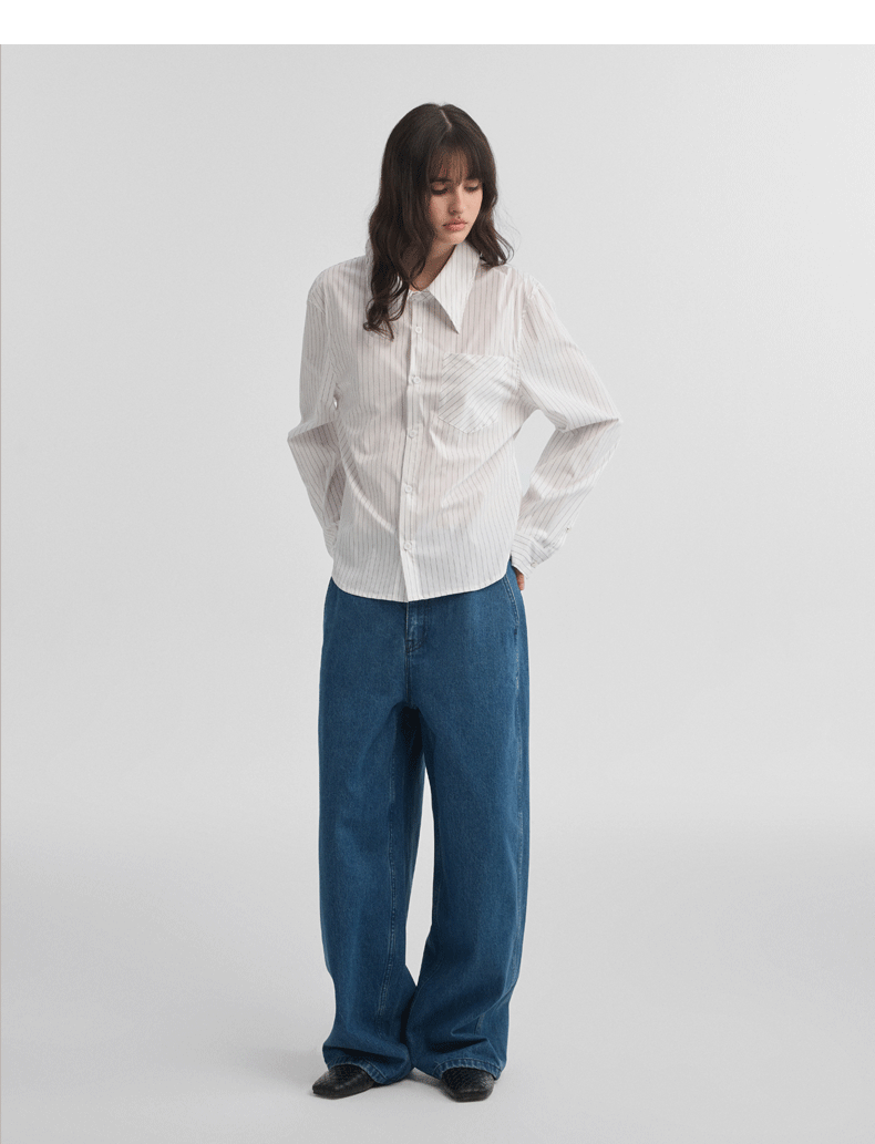 POINT COLLAR STRIPE SHIRT 10