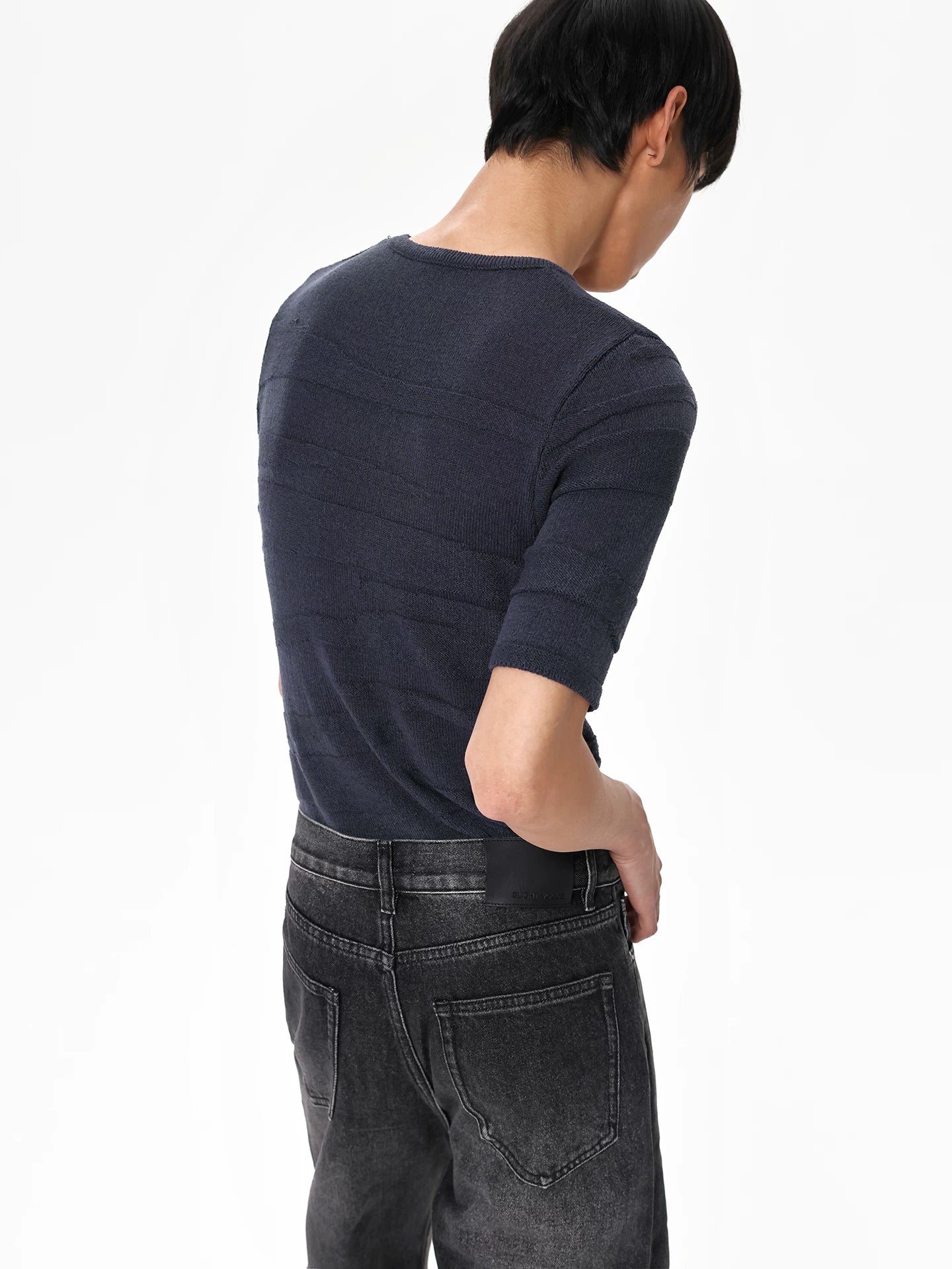 NAVY CAMOUFLAGE KNIT TEE