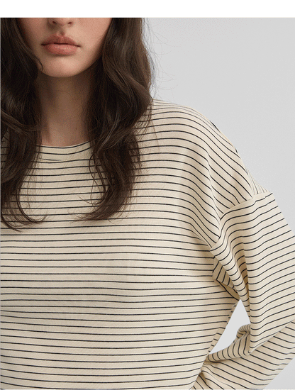BRUSHED STRIPE LONG SLEEVE TOP 9