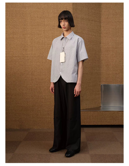 CURVED STRIPE SHORT SLEEVE SHIRT