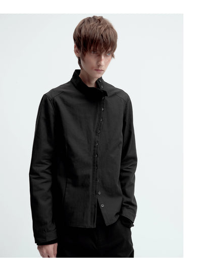 CURVED PLACKET STAND-UP JACKET