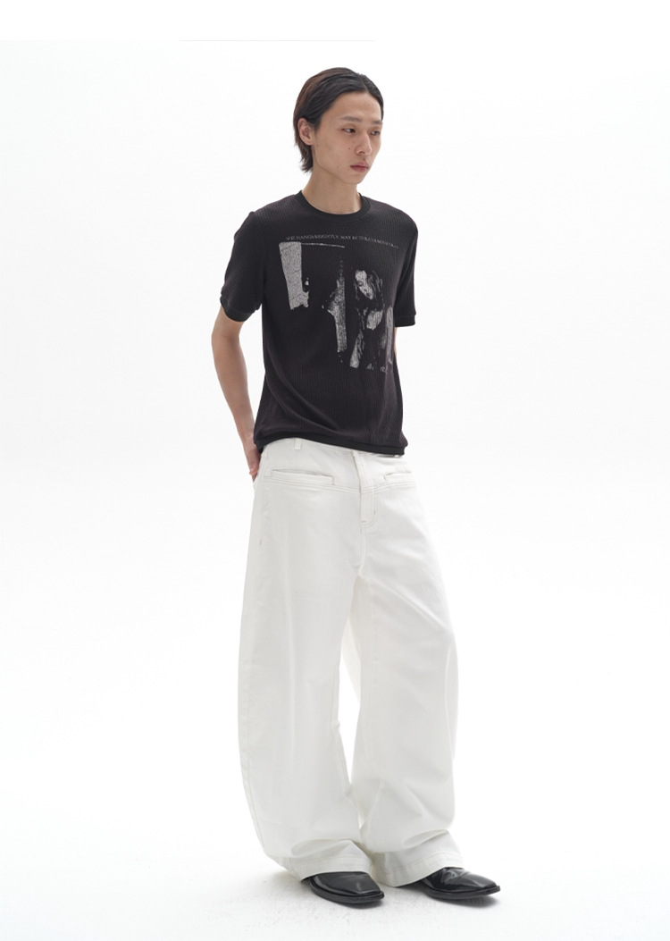 ELEGANT WIDE-LEG DENIM PANTS