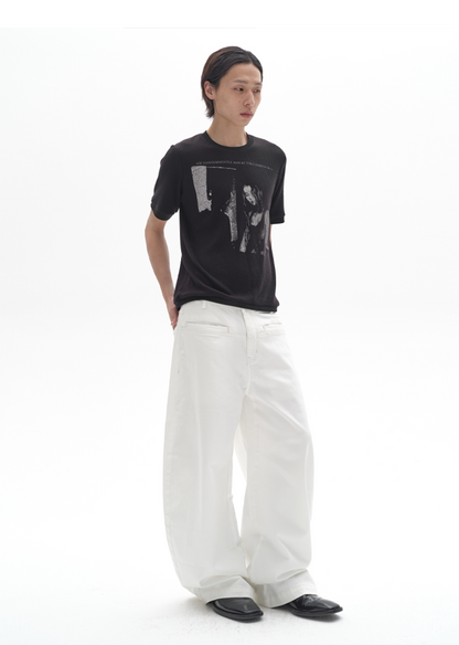 ELEGANT WIDE-LEG DENIM PANTS