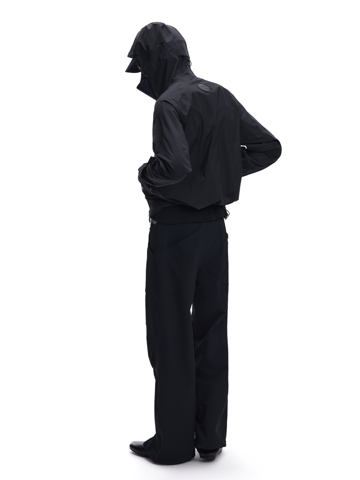 CURVED SEE-THROUGH WINDBREAKER JACKET