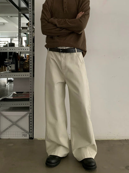 RETRO WIDE-LEGGED CASUAL PANTS