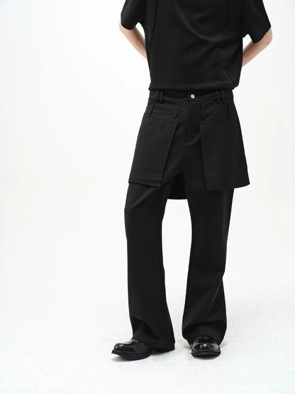 ASYMMETRICAL SKIRT-PANTS WITH FLARE