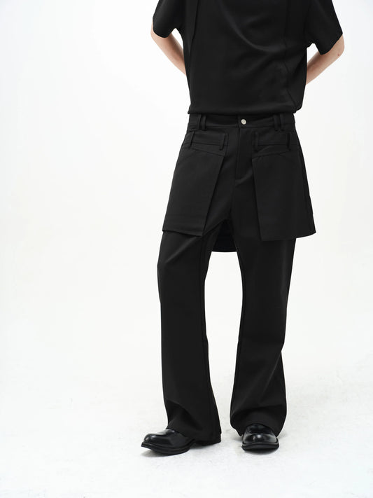 ASYMMETRICAL SKIRT-PANTS WITH FLARE