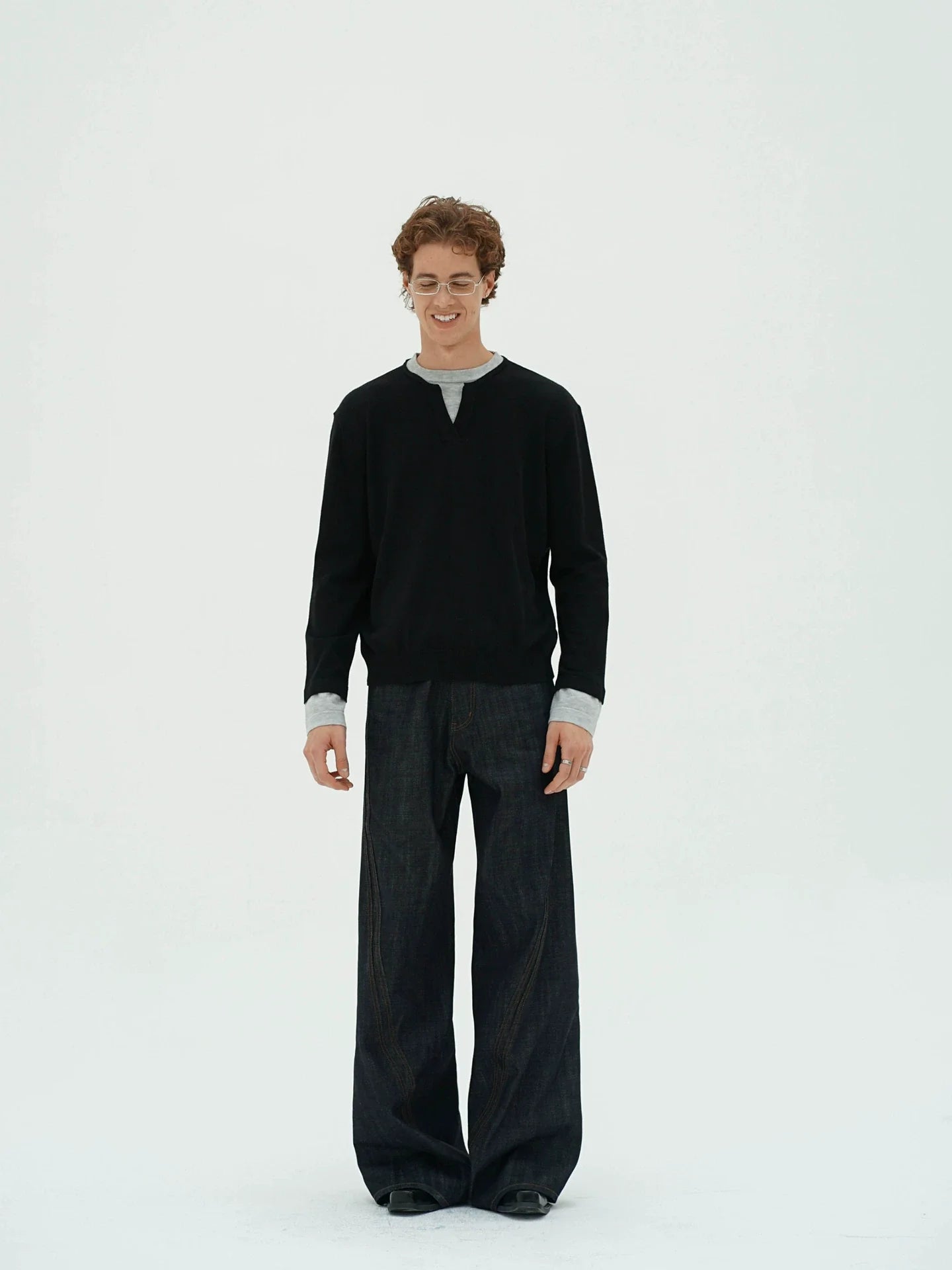 LIGHT MERINO V-NECK LONG SLEEVE