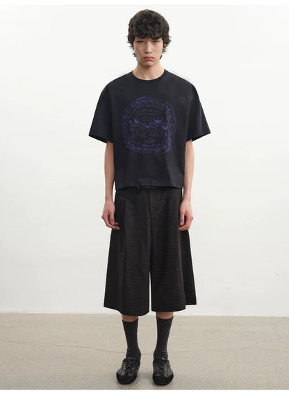 MULTICOLOR PLEATED CHAMBRAY PANTS