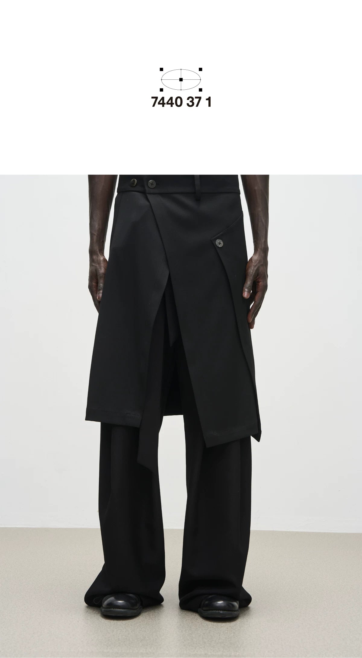 TYPE A SLIT SKIRT WITH OVERLAY