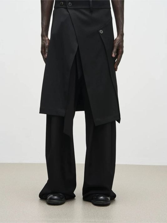 TYPE A SLIT SKIRT WITH OVERLAY