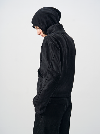 TEXTURED HIGH-LAPEL JACKET