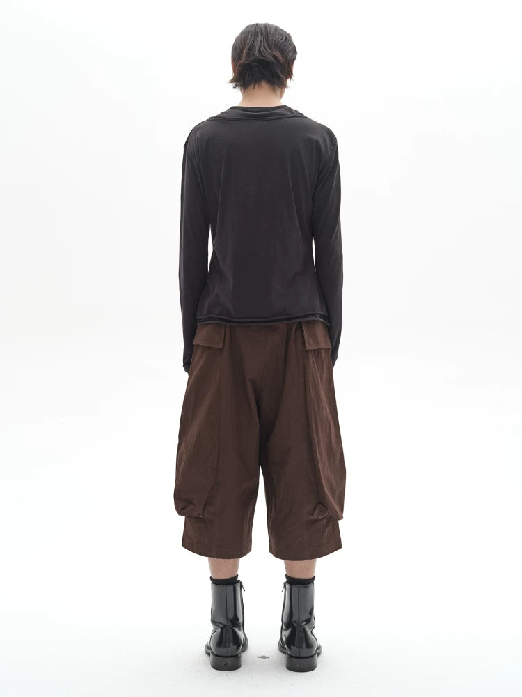 3D POCKETED CROP SHORTS