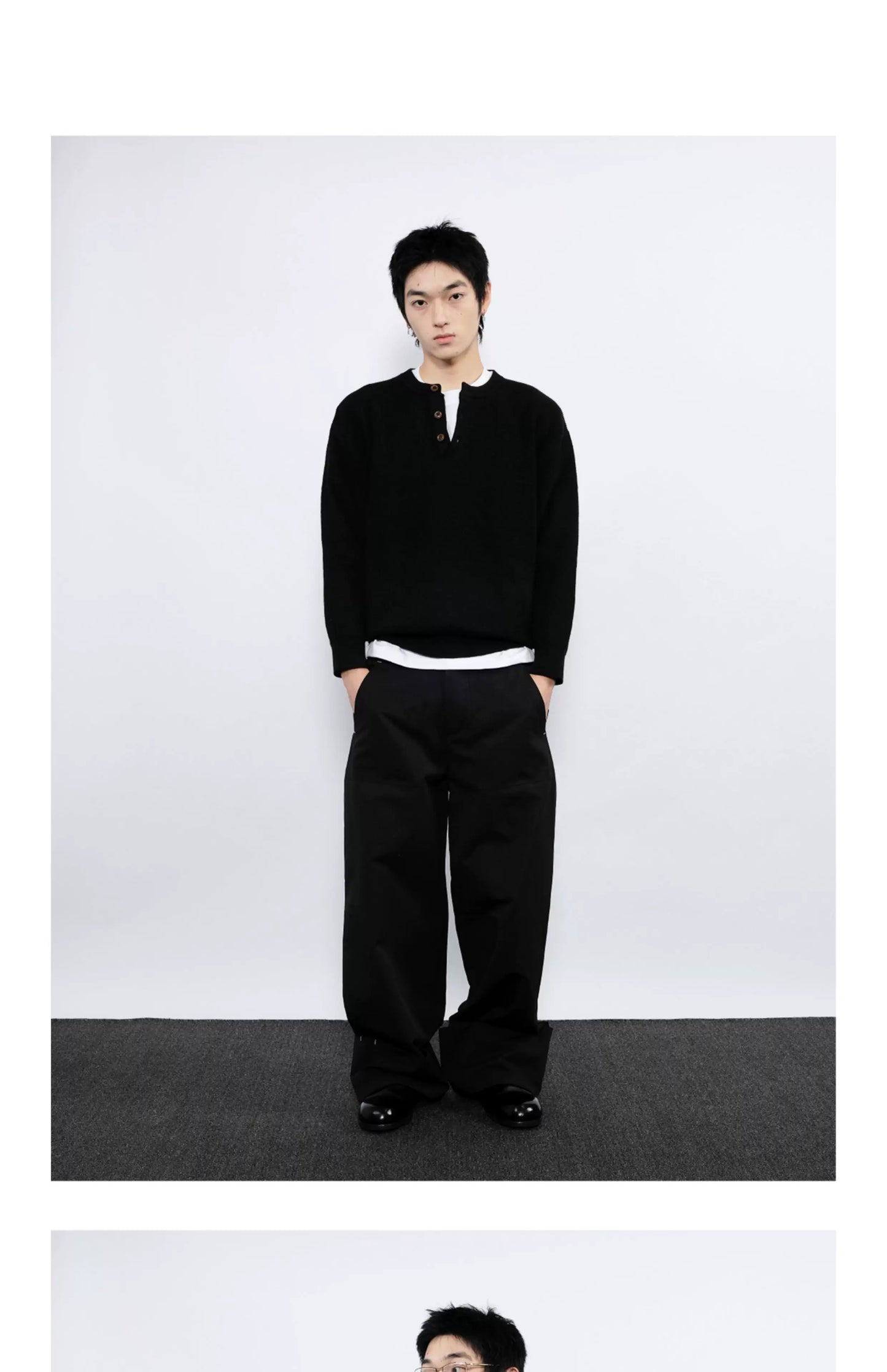 STURDY WIDE-CUFF CASUAL PANTS