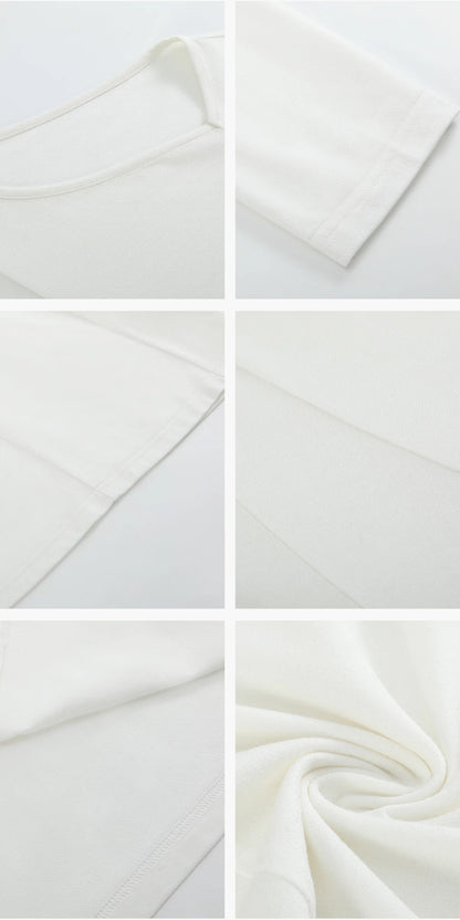 ASYMMETRIC NECK LINEN BLEND LONG SLEEVE TOP 7